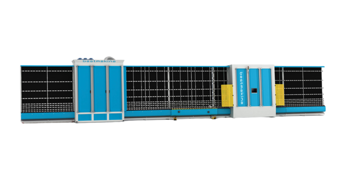 AUTOMATIC GLASS WASHING AND COMBINING LINE WITH PNEUMATIC PANEL PROCESS BESTMAKINA BWPE