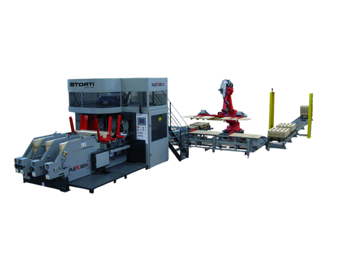 FLEXIBLE LINE FOR NAILING DECKS AND TWO-WAY PALLETS STORTI FLEX 60 M XL + ROBOT
